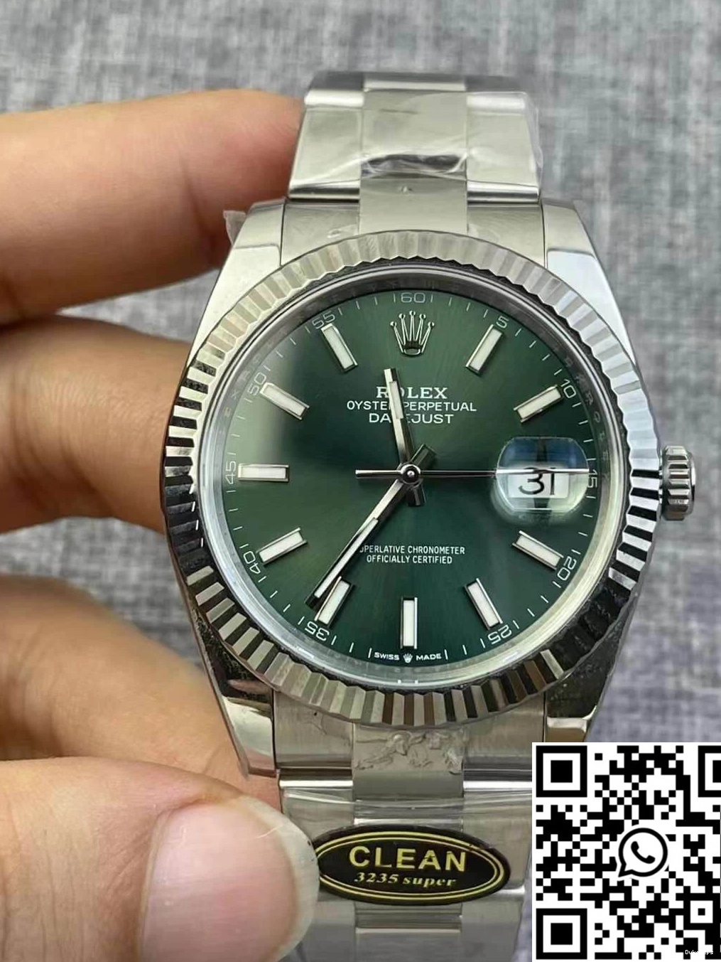 Clean Datejust M126334-0028 Green Dial Factory Rolex 0905